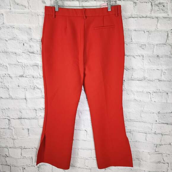 MSGM milano red flared pants Sz 12 zip up pockets A16C - Picture 5 of 7